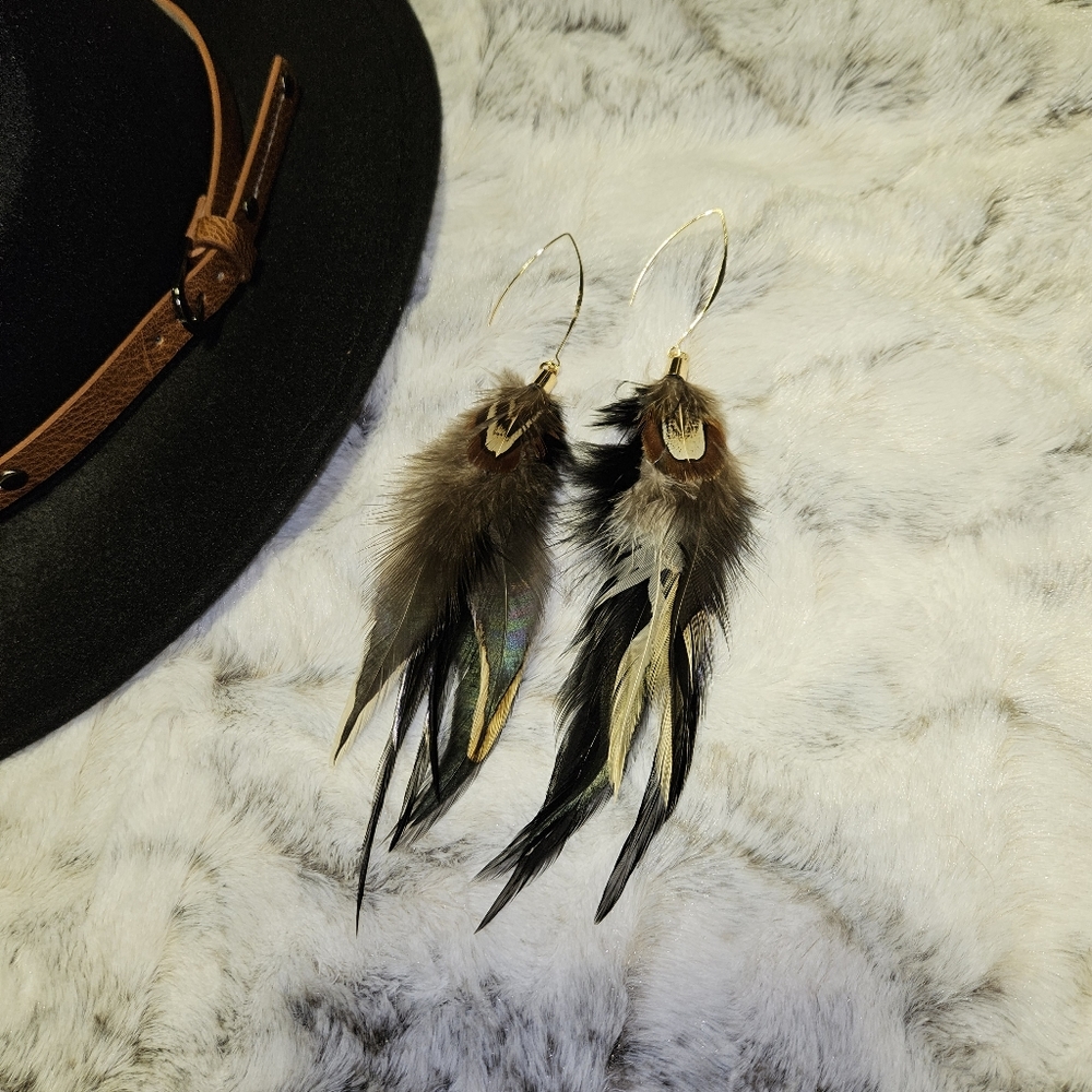 Beautiful feather earrings - Picture 2 of 6